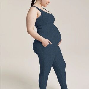 Beyond The Bump Yoga Maternity Jumpsuit Grow in Comfort Spacedye Blue Medium